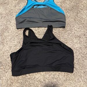 Fabletics Black and Blue Racerback Sports Bras (2-Pack)
